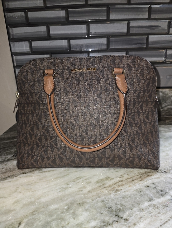 Michael Kors Handbags - Michael Kors Cindy Brown MK Logo Satchel